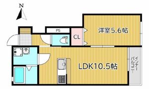 cocoru庭瀬の間取り画像