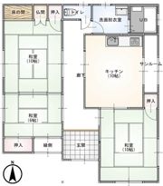 三国町陣ケ岡貸家の間取り画像