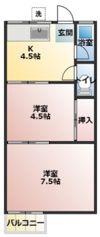 リバティーアパートの間取り画像
