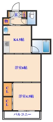 クレスト連坊の間取り画像