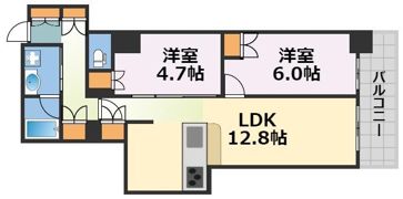 阿波座ライズタワーズフラッグ46の間取り画像