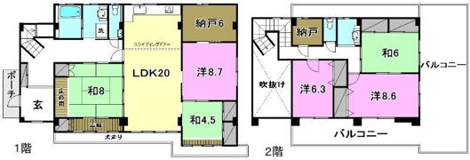 伊予市米湊一戸建の間取り画像