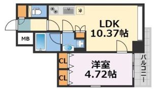 プレジオ難波ASIANの間取り画像