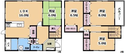 浮気町戸建の間取り画像