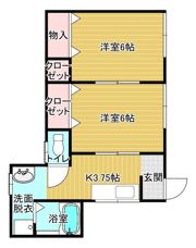 安浦3貸家の間取り画像
