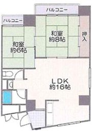 香里コーポ百合の間取り画像