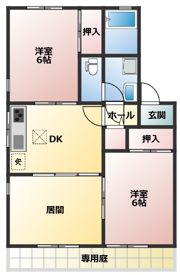 ハイカムール来住 D棟の間取り画像
