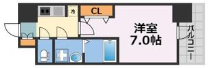 S-RESIDENCE難波大国町Deuxの間取り画像