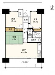 アスレ東原Ⅰ番館の間取り画像