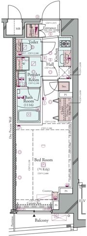 コンシェリア門前仲町 AQUA VERTの間取り画像