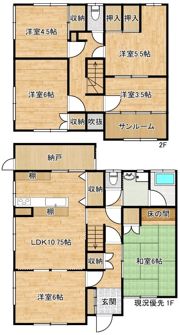 西川津町戸建ての間取り画像