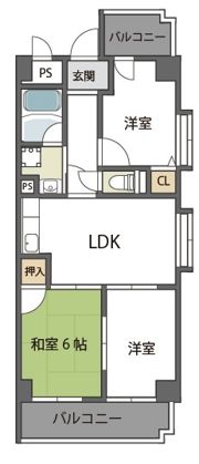 ロイヤルハイツ夕凪の間取り画像