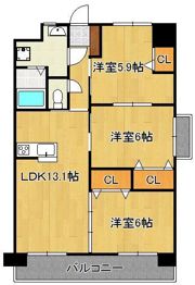 フローラ菜園場の間取り画像