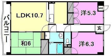セントラルパーク土居田の間取り画像