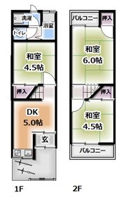 楠根南町貸家の間取り画像