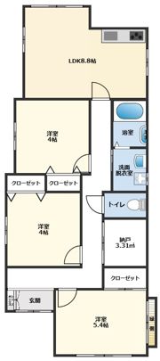 谷津町貸家の間取り画像