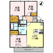 湖城ヶ丘ハイツ9号館の間取り画像