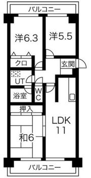 ライオンズマンション杁中ガーデンD棟の間取り画像