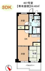 フォーラム石神井 407号室の間取り画像