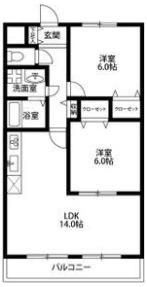 アンプルール リーブル gland Bの間取り画像