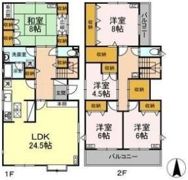 菊園町戸建貸家の間取り画像