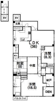 板屋町M貸家の間取り画像