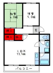 鴨谷台団地3号棟の間取り画像