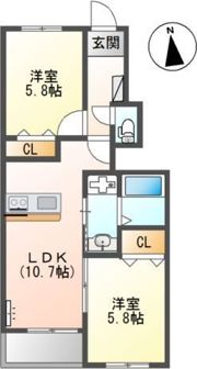 グラン フェリシア Ⅱの間取り画像