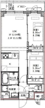 GENOVIA六町の間取り画像