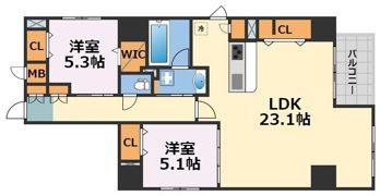 シークレフ北浜の間取り画像