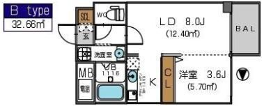 ザ・パーククロス阿波座の間取り画像