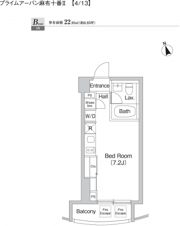 プライムアーバン麻布十番Ⅱの間取り画像