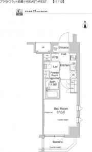 プラウドフラット武蔵小杉イーストの間取り画像