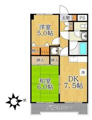 メゾンデザムルー前田の間取り画像