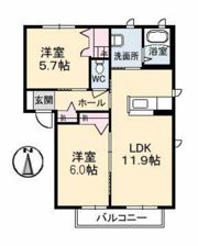 アットホーム原Ⅱ A棟の間取り画像