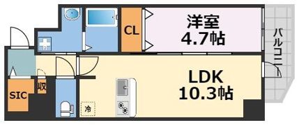 プレサンス堺筋本町駅前シェルの間取り画像