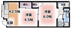 ツーイー寝屋川平屋の間取り画像