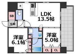 プレサンス四天王寺の間取り画像