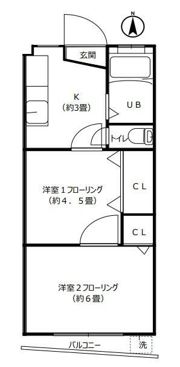 五宿ハイツの間取り画像