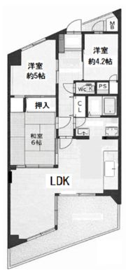 コム古川橋の間取り画像