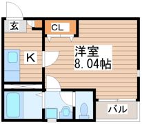 クレフラスト愛宕橋Aの間取り画像