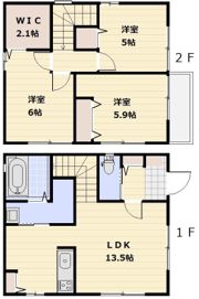 差間戸建て Bの間取り画像