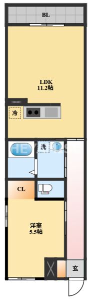 EXCEL長田Bの間取り画像
