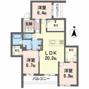 クールマノワール朝生田の間取り画像