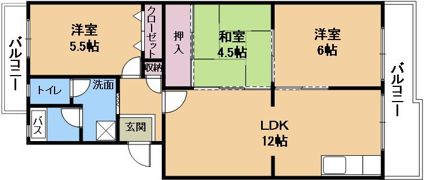 チュリス石山の間取り画像