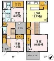 植田山3丁目戸建貸家の間取り画像