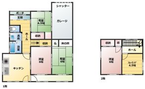 砺波市石丸杉本貸家の間取り画像