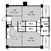 ビレッジハウス古賀2号棟の間取り画像