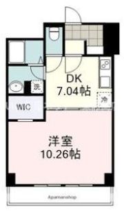 静岡泉町エンブルコート8階1DKの間取り画像