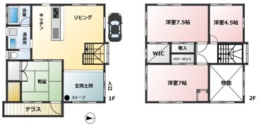 木造りの家 1号棟の間取り画像